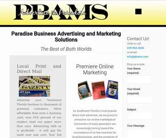 Pbams.com(Paradise Business Advertising and Marketing Solutions) Screenshot