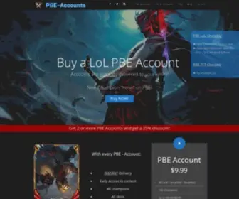 Pbe-Accounts.com(Buy League of Legends PBE Account) Screenshot
