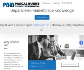 Pbibins.com(Pascal Burke Insurance Brokerage Inc) Screenshot