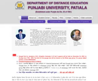 Pbidde.org(Department of Distance Education Punjabi University Patiala) Screenshot