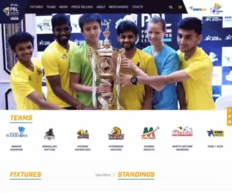 PBL-India.com(The Premier Badminton League (PBL)) Screenshot