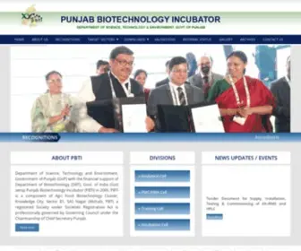 Pbtilabs.com(Punjab Biotechnology Incubator) Screenshot