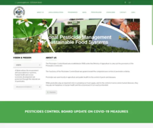 PCbbelize.com(Pesticides Control Board Belize) Screenshot