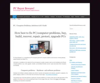 PCbuyerbeware.co.uk(PC guide with computer problems and solutions) Screenshot