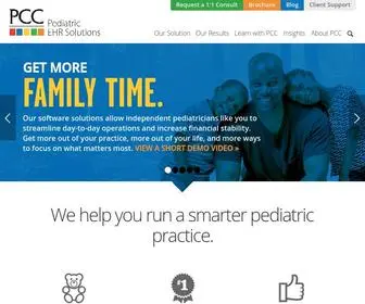 PCC.com(Pediatric-Specific EHR) Screenshot