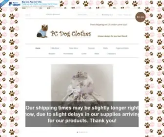 PCDogclothing.com(Dog Clothing) Screenshot