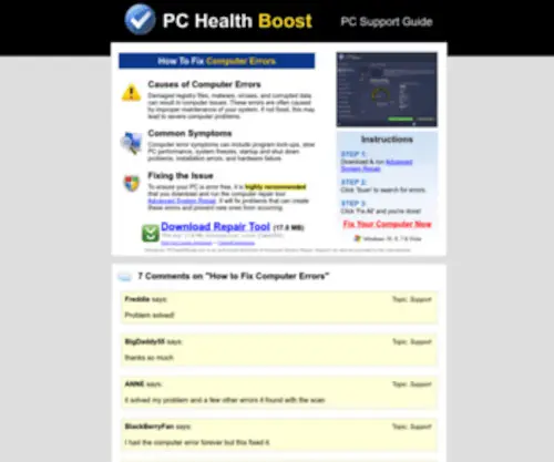 Pchealthboost.com(PC HealthBoost®) Screenshot