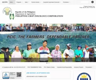 Pcic.gov.ph(Philippine Crop Insurance Corporation) Screenshot