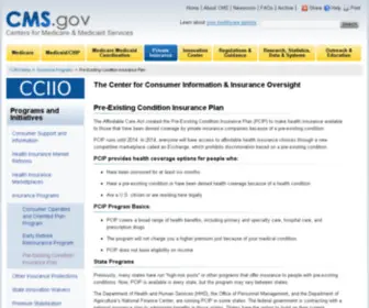 Pcip.gov(Pre-Existing Condition Insurance Plan) Screenshot