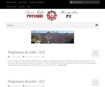 Pcjoffre.fr(Physique PC au lycée Joffre) Screenshot