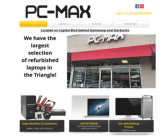 PCmax-Raleigh.com(PC-MAX, PC-MAX Raleigh Computer Repair and Sales) Screenshot