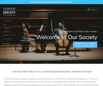 PCMsconcerts.org(Philadelphia Chamber Music Society) Screenshot