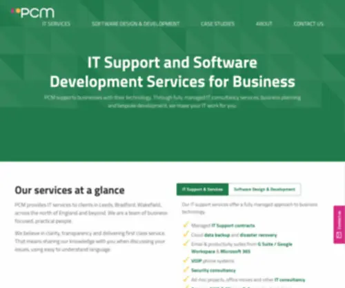 PCMSYstems.co.uk(IT Company in Leeds) Screenshot