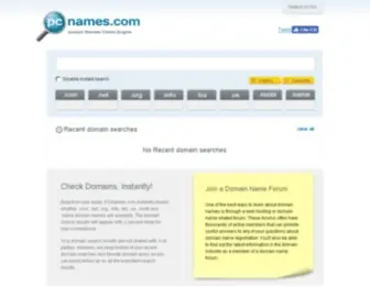 Pcnames.com(Domain search) Screenshot