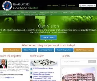 PCN.gov.ng(Pharmacists Council of Nigeria) Screenshot