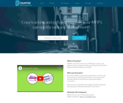 Pcounter.com(Print job tracking) Screenshot