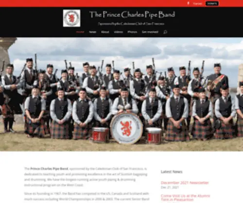 PCPB.org(Prince Charles Pipe Band) Screenshot
