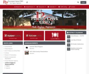 PCreek.net(Panther Creek Consolidated Independent School District) Screenshot