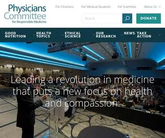 PCRM.org(The Physicians Committee for Responsible Medicine) Screenshot