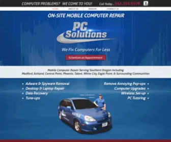 PCsolutionsforyou.com(PC Solutions Mobile Computer Repair in Medford Oregon) Screenshot