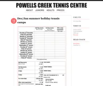 PCtennis.com.au(Powells Creek Tennis Centre) Screenshot