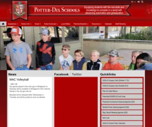 Pdcoyotes.org(Potter-Dix Schools) Screenshot