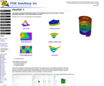 Pdesolutions.com(FlexPDE finite element model builder for Partial Differential Equations) Screenshot