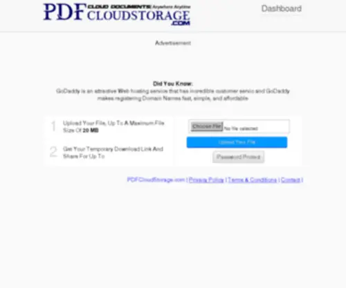 PDFcloudstorage.com(Upload files to the cloud storage) Screenshot