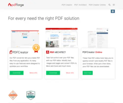 PDfforge.org(The free PDF Creator and Converter) Screenshot