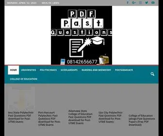 PDfpastQuestions.com.ng(Sample Page) Screenshot