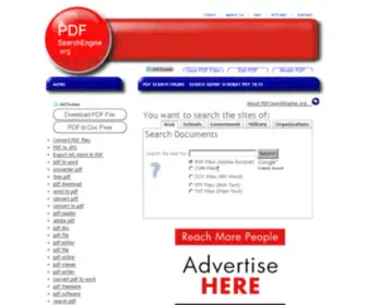 PDfsearchengine.org(Find PDF (Adobe Acrobat files)) Screenshot