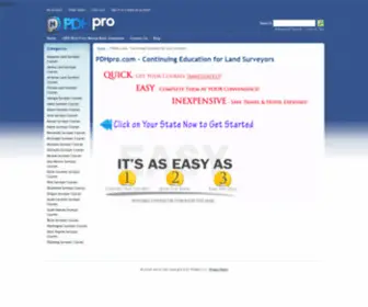 PDHpro.com(Continuing Education for Land Surveyors) Screenshot