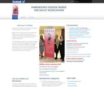 PDnsa.org(Support for parkinson’s disease nurse specialist association) Screenshot