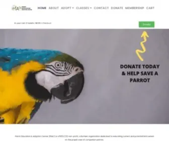 Peac.org(Parrot Education & Adoption Center) Screenshot