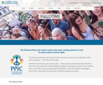 Peaceandjustice.org(Peninsula Peace and Justice Center) Screenshot