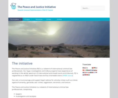 Peaceandjusticeinitiative.org(Towards Universal Implementation of the ICC Statute) Screenshot