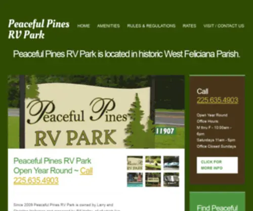PeacefulpinesrvPark.com(Peaceful Pines RV Park) Screenshot