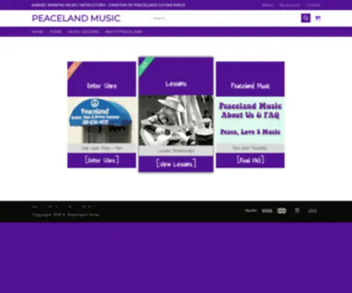 Peacelandmusic.com(Creator of Peaceland Guitar Rings) Screenshot
