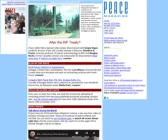 Peacemagazine.org(Peace Magazine publishes a range of articles on peace issues) Screenshot