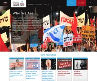 Peacenow.org(APN's mission) Screenshot
