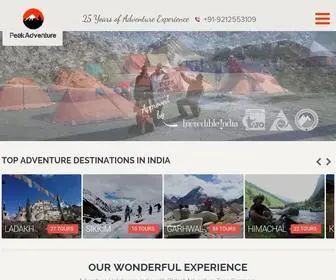 Peakadventuretour.com(India Adventure Tours & Travel) Screenshot