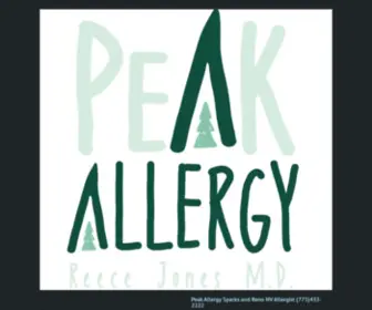 Peakallergy.com(Peak Allergy Sparks and Reno NV AllergistPeak Allergy) Screenshot