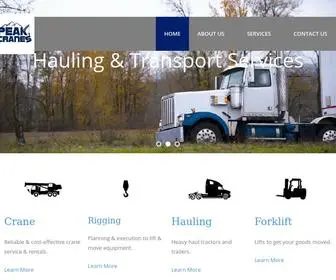 Peakcranes.com(Peak Cranes LLC) Screenshot