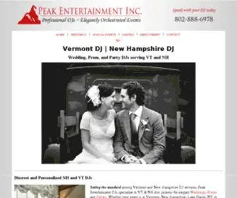 Peakdj.com(Vermont DJs for Weddings in Vermont and New Hampshire) Screenshot