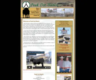Peakdotranch.com(Peak Dot Ranch Black Angus breeders in southern Saskatchewan) Screenshot