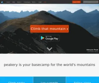 Peakery.com(Your basecamp for the world's mountains) Screenshot