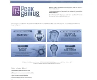 Peakgenius.com(Unique Brain Training Programs) Screenshot