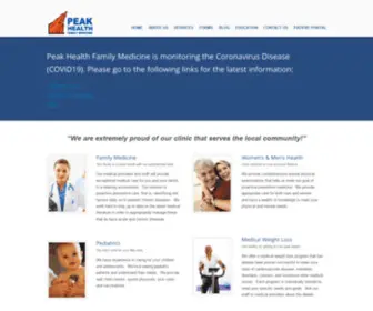 Peakhealthmedicine.com(Peak Health Family Medicine) Screenshot