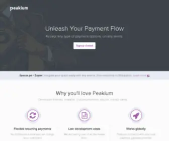 Peakium.com(Global flexible recurring payments) Screenshot