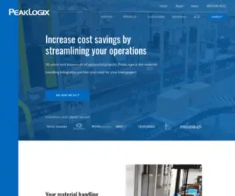 Peaklogix.com(Material Handling Solutions to Maximize Performance) Screenshot